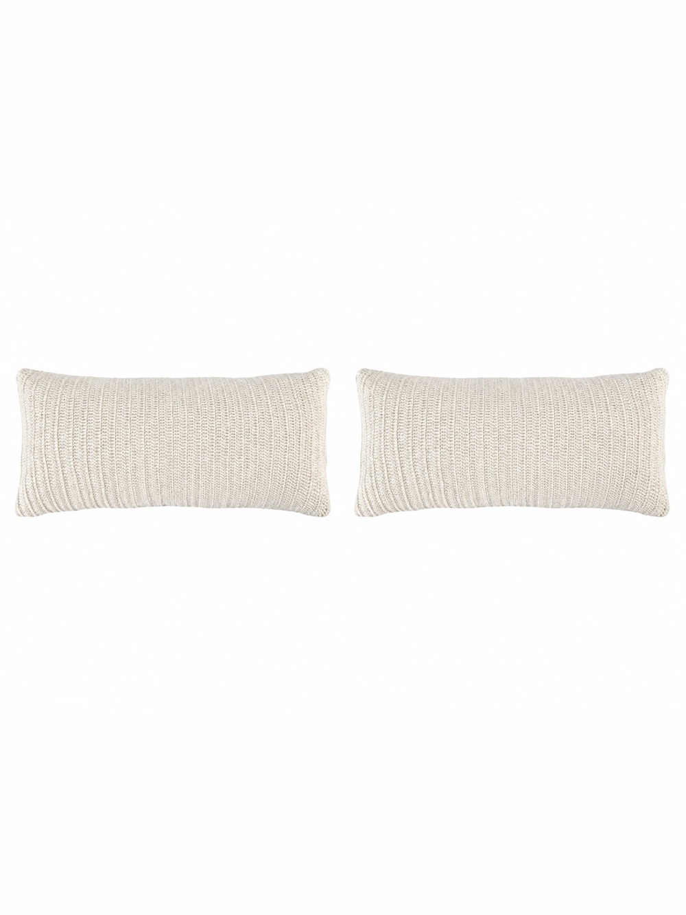 NWT Villa SET OF TWO Ivory Knit Lumbar Pillow Pair